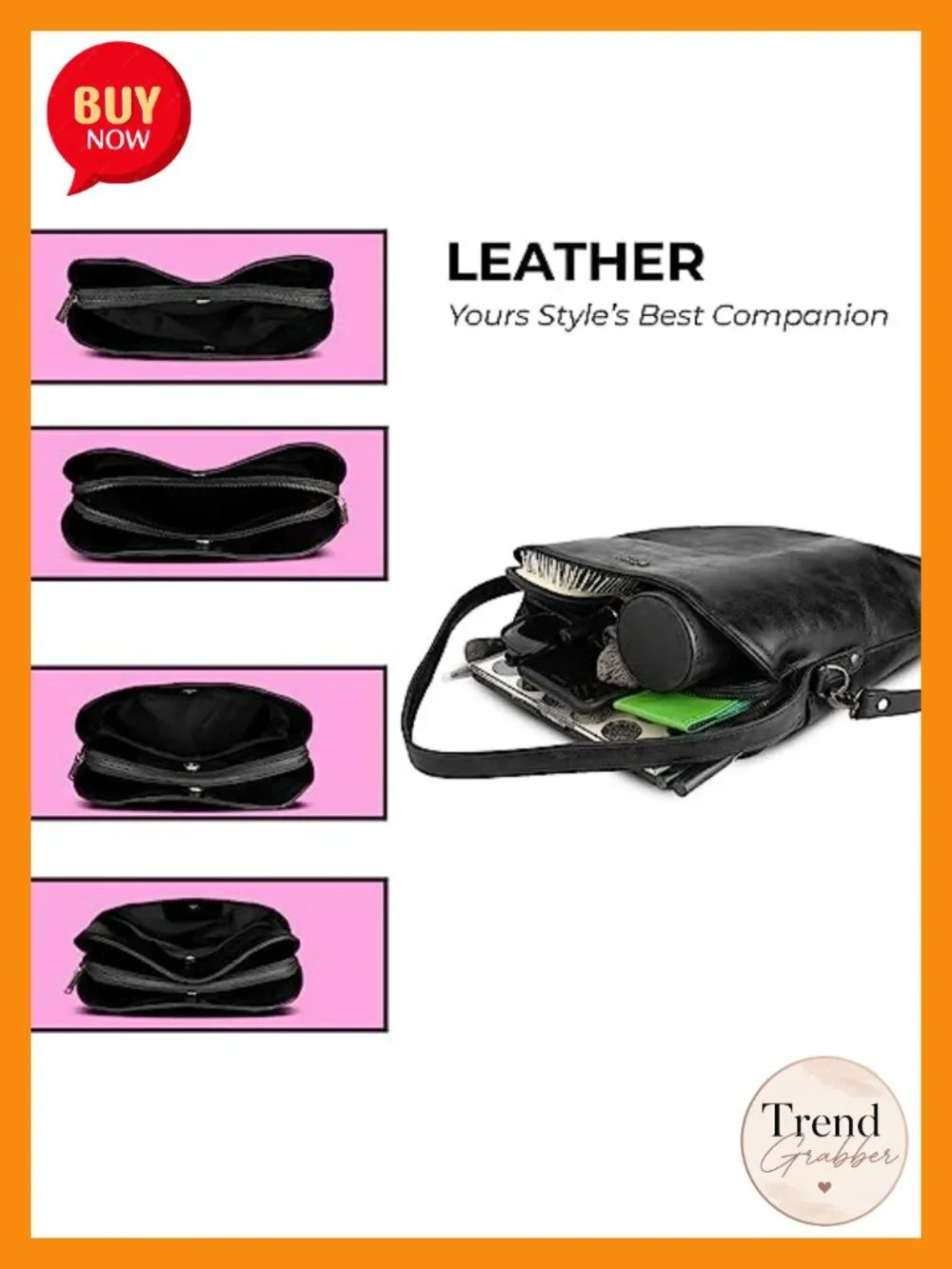 Genuine Leather Structured Mini Crossbody Sling Bag